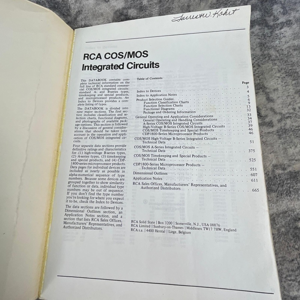 RCA COS/MOS Integrated Circuits Databook CDP1800 Microprocessor Solid State - Picture 6 of 10